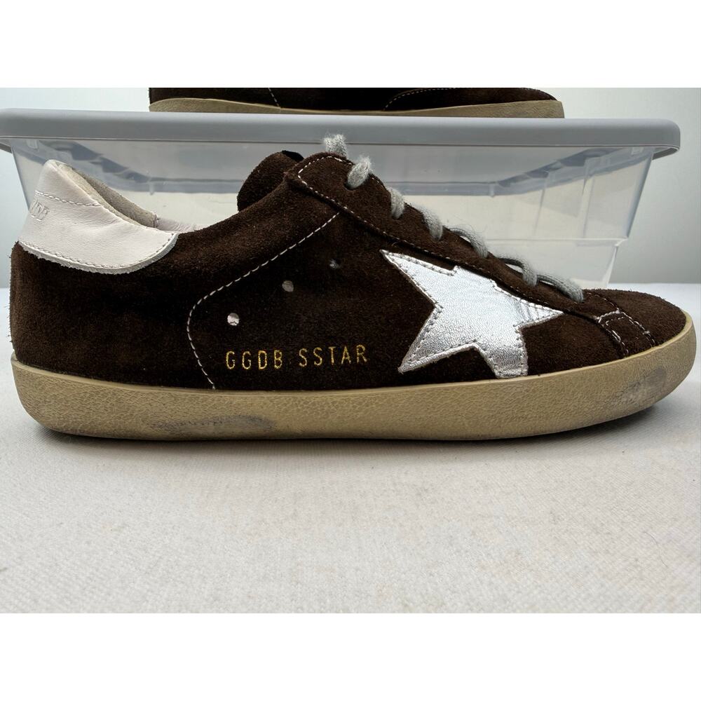 Golden Goose Deluxe Brand Superstar Brown Suede Silver Star Sneakers EU 38 US 8 - Picture 2 of 14